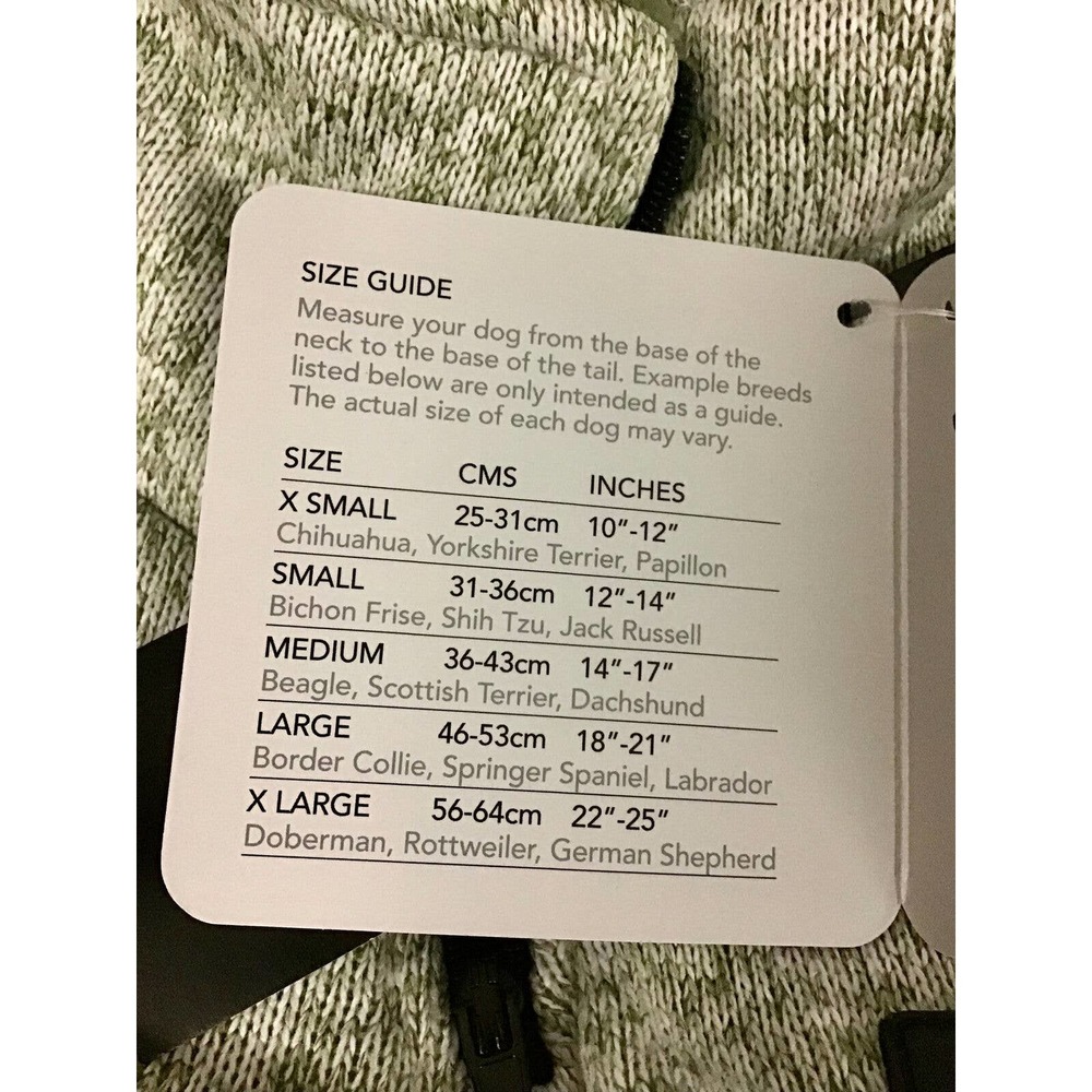 Dog Coat LARGE Green Heather Polartec Fleece-lined [New With Tags Attached] - Picture 4 of 6